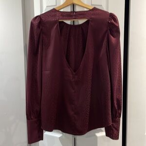 Silky Merlot Top with deep V on back